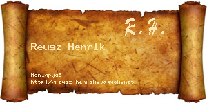 Reusz Henrik névjegykártya